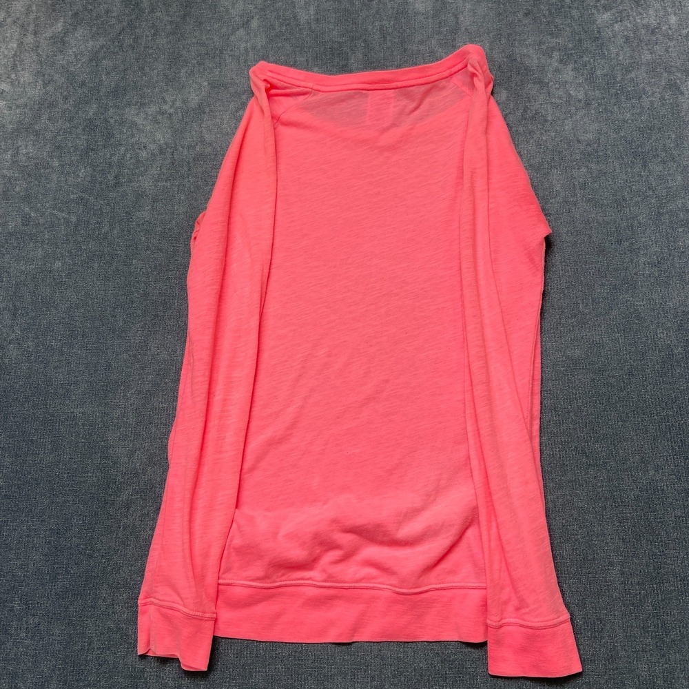 Victoria's Secret PINK Long Sleeve Shirt Womens XS Neon Pink Logo Pullover - Picture 9 of 13
